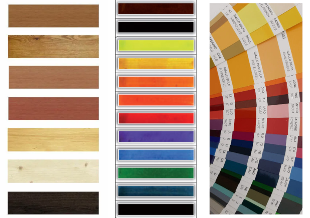 Campionario colori struttura sedie in legno Eterna Sedie